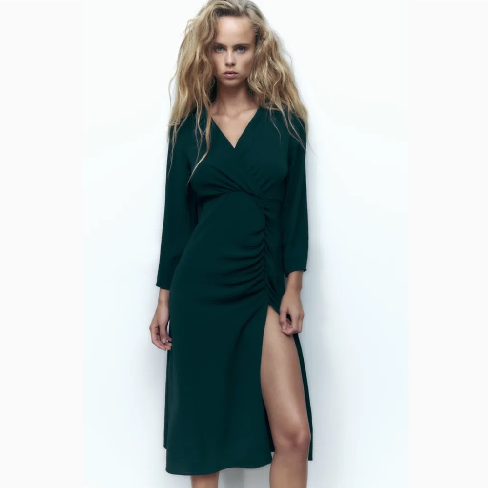 Zara Dark Green Midi Dress